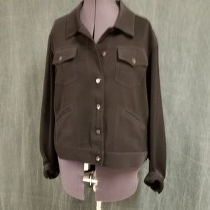 Chico's black denim jacket, size 2, L
